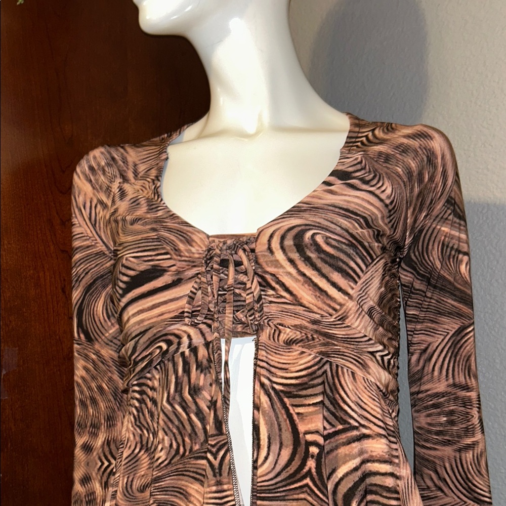 Forever 21 Abstract Brown Blouse - Picture 3 of 8